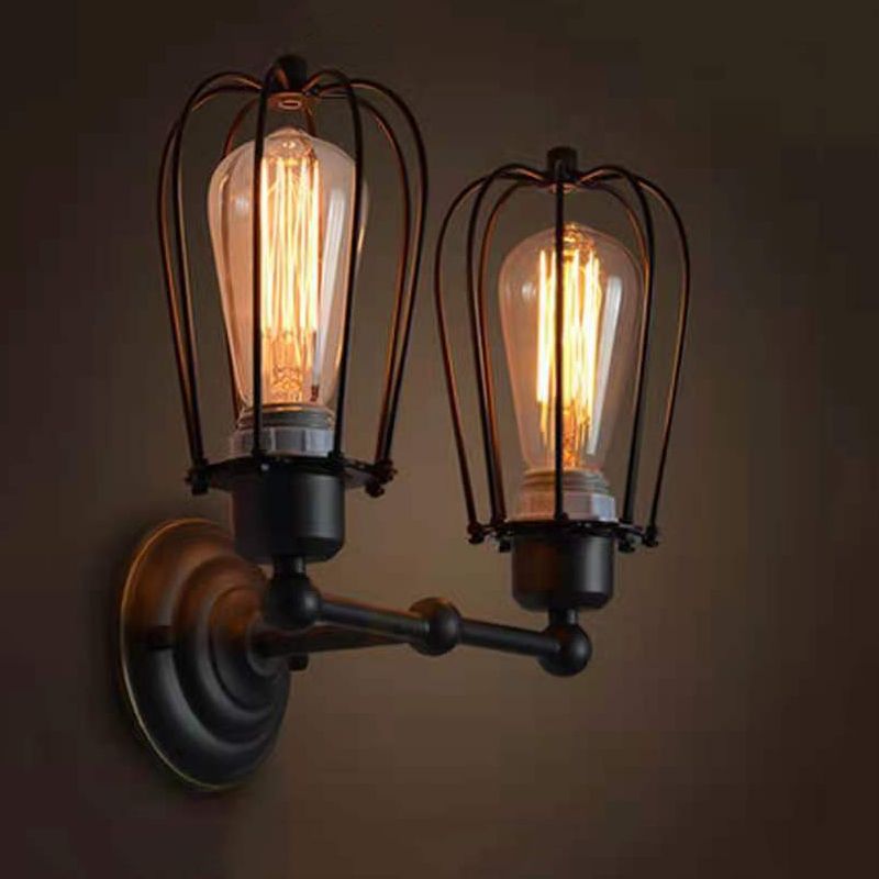 Metal Sconce Light Fixture Industrial Wall Sconce Lighting in Black Finish