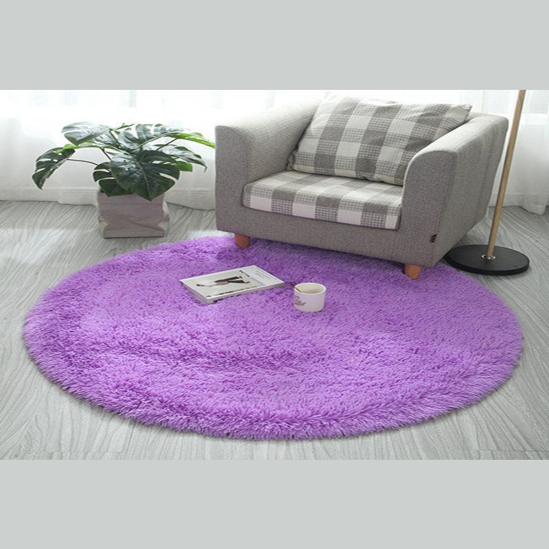 Tappeto rotondo alla moda multi-colore comfort solido shag area tappeto poliestere non slip tappeto interno per arredamento per la casa