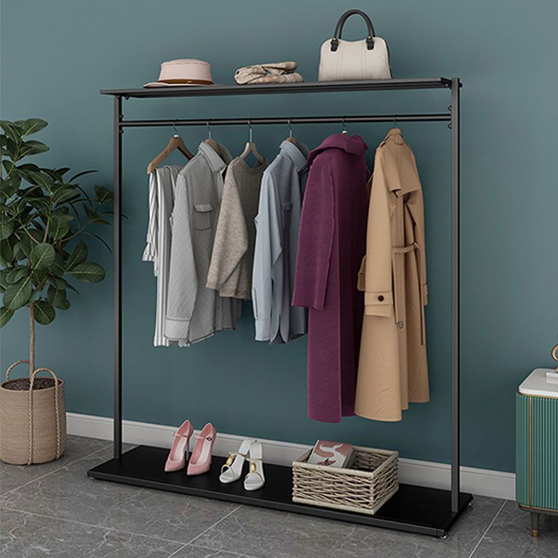 Simple Coat Rack Pure Color Metallic Free Standing Coat Rack With Shelves