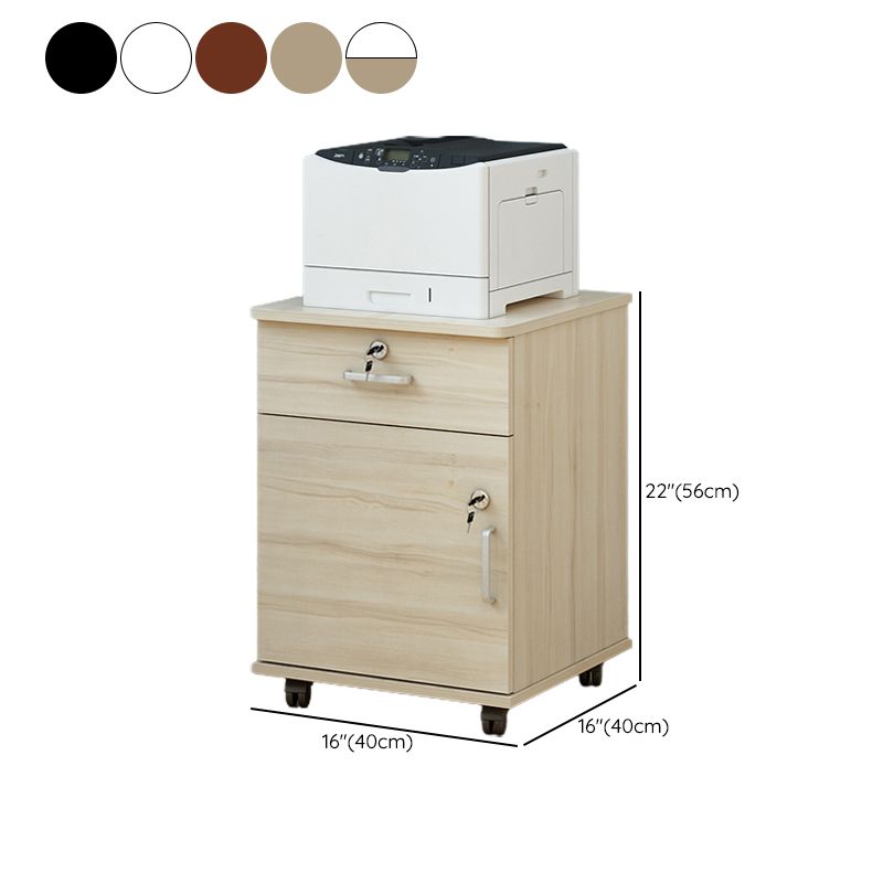 Modern Cabinet Wood Locking Drawers Filing Cabinet with Wheels for Office