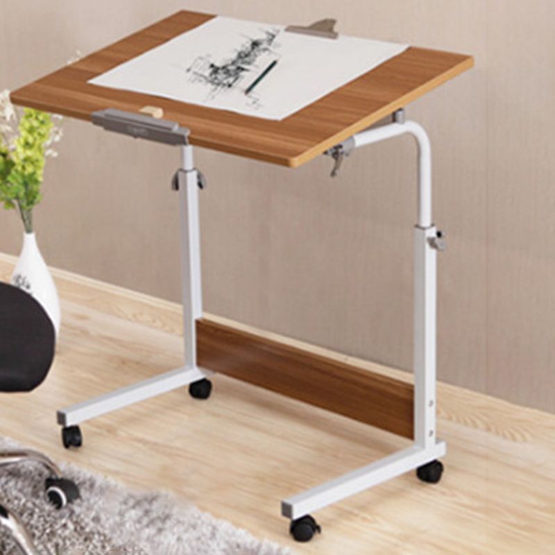 Modern Standing Desk Wooden Rectangular Writing Desk with Caster Wheel