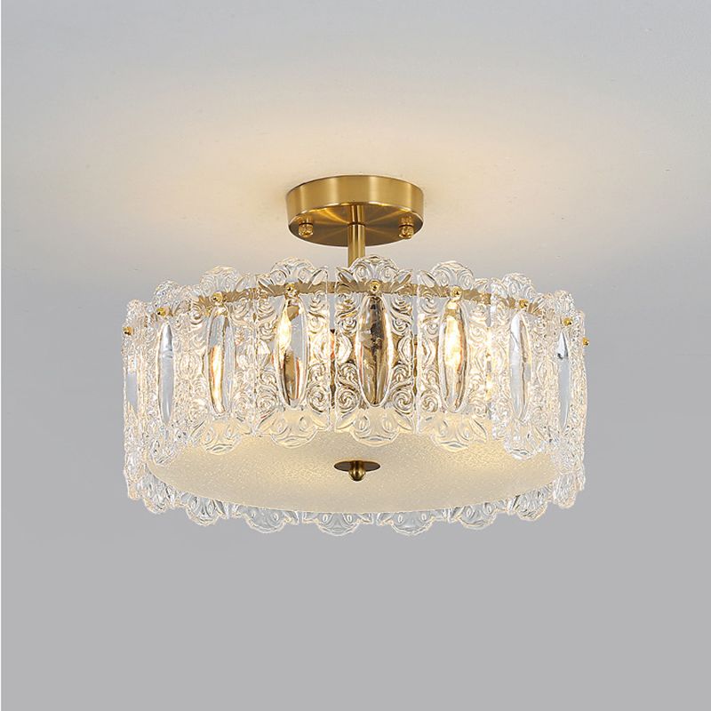 Glass Ceiling Lighting Fixture Minimalist Flush Mount Light Fixture for Bedroom