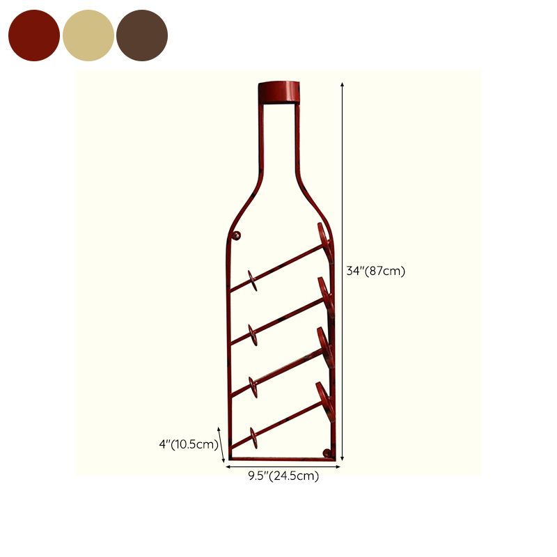 Wall Mounted Metal Contemporary Style Wine Bottle Holder for Kitchen