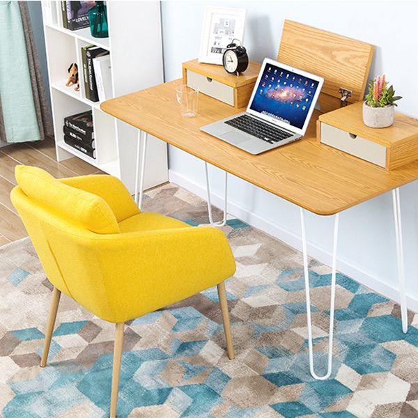 Modern Style Armless Chair Fabric Low Back Upholstered Desk Chair