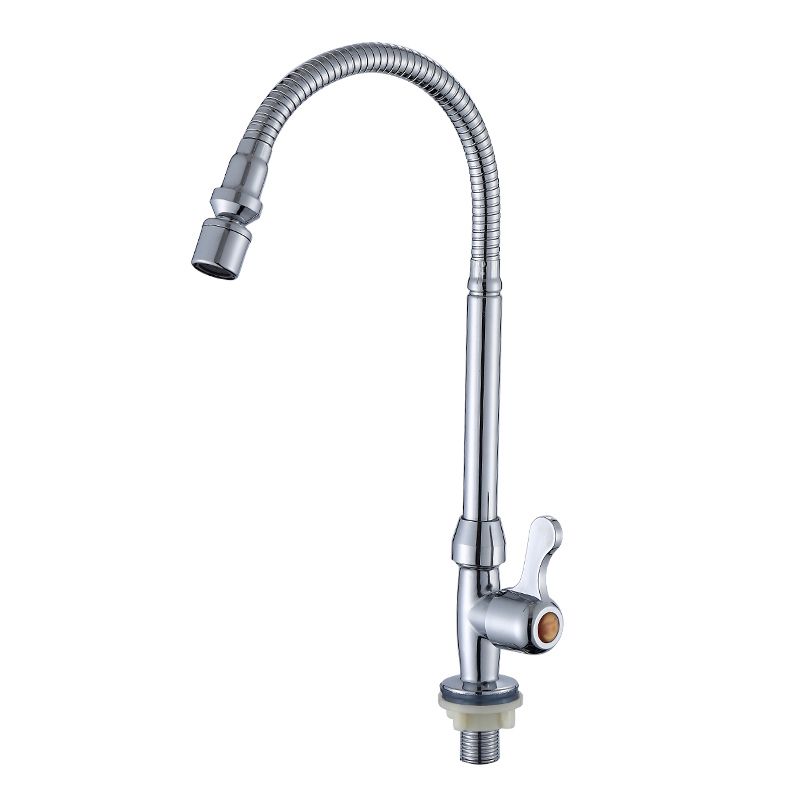 1-Hole Kitchen Faucet Single Handle Kitchen Sink Faucet with Swivel Spout