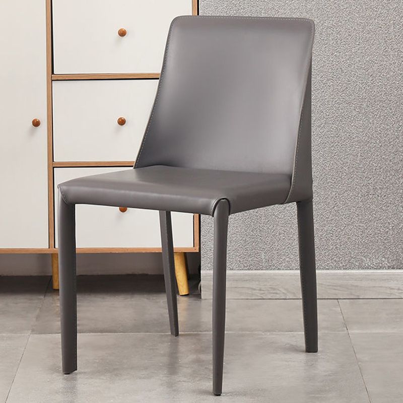 Upholstered Side Chair Leather Armless Dining Chair for Dining Room