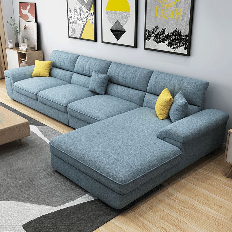 Pillow Top Arm Sectional Contemporary Sectional with Removable Cushions for Living Room