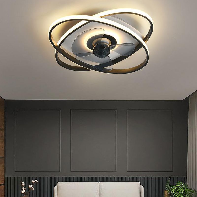 Modern Golden/Black Ceiling Fan Lamp Unique Ceiling Fan Light for Dining Room