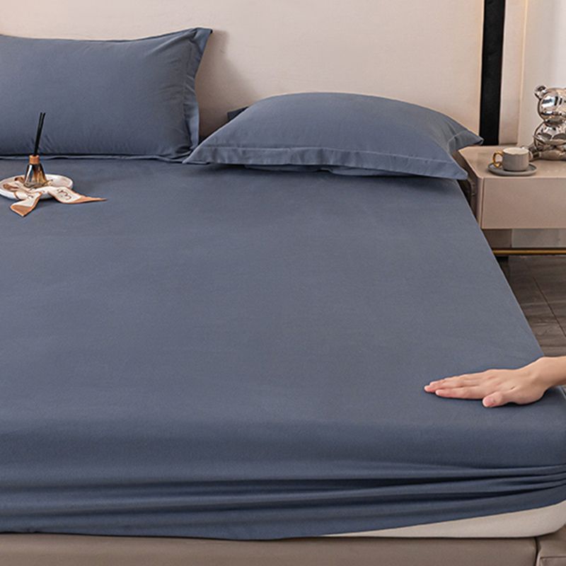 Modern Bed Sheet Solid Color Fitted Non-pilling Bed Sheet Set