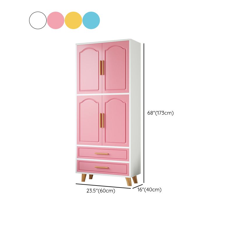 Modern Style Wardrobe Closet Manufactured Wood Kid's Wardrobe with Garment Rod