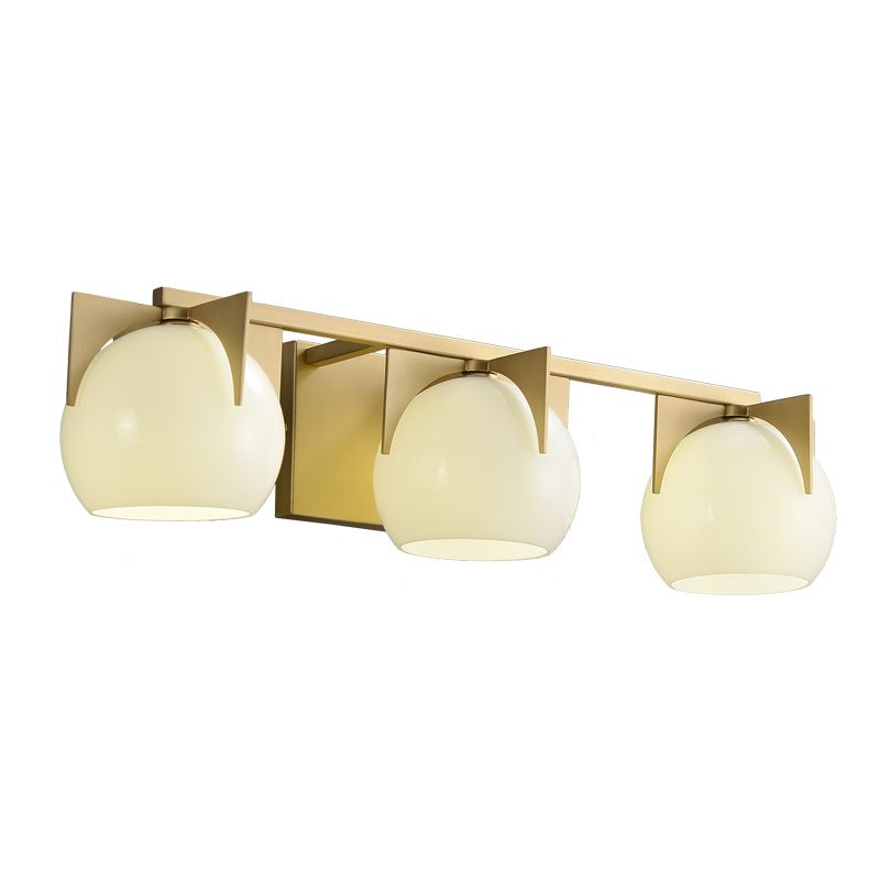 Postmodern Metal Wall Sconce Geometric Shape Vanity Lamp with Glass Shade for Bathroom