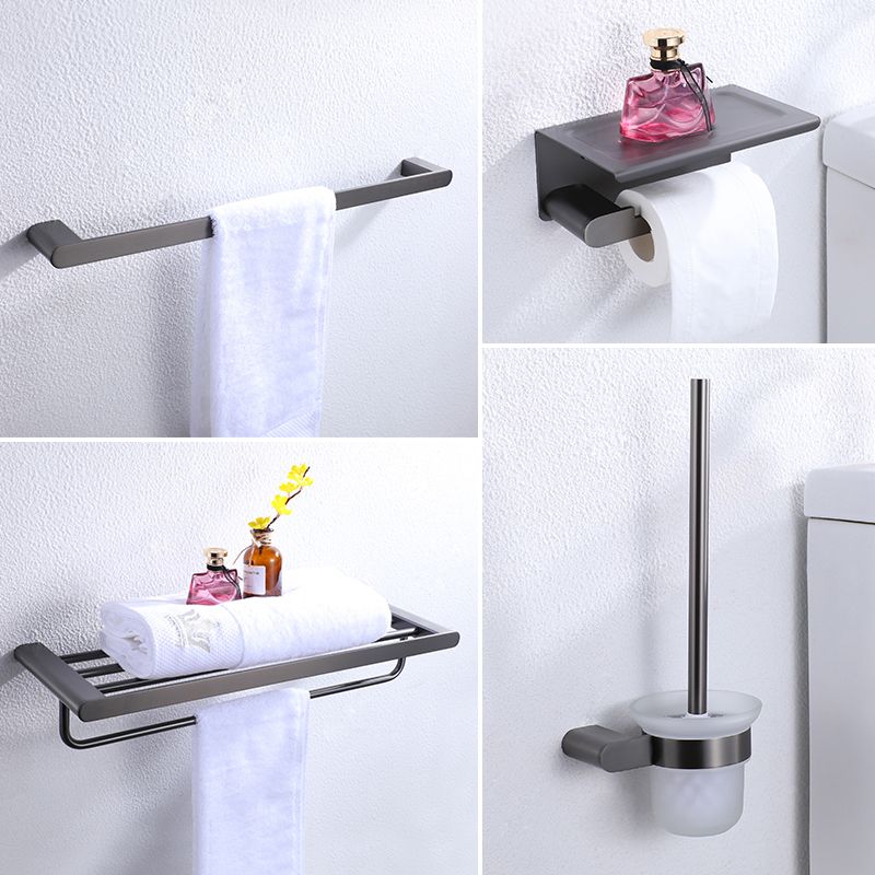 Dark Gray Modern Bathroom Accessory Set Steel Bathroom Accessory Kit