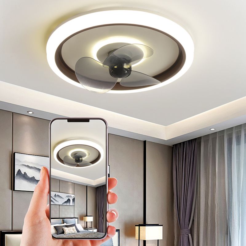 2 Light Ceiling Fan Light Modern Style Metal Ceiling Fan Light for Bedroom