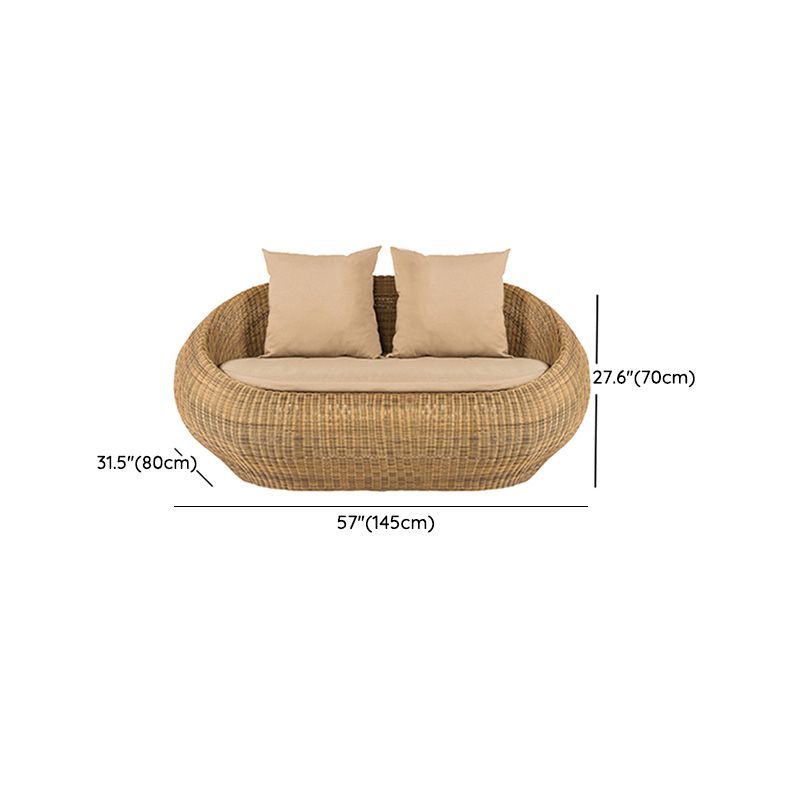 Outdoor Rattan Sofa Tropical Style Simple Leisure Patio Sofa