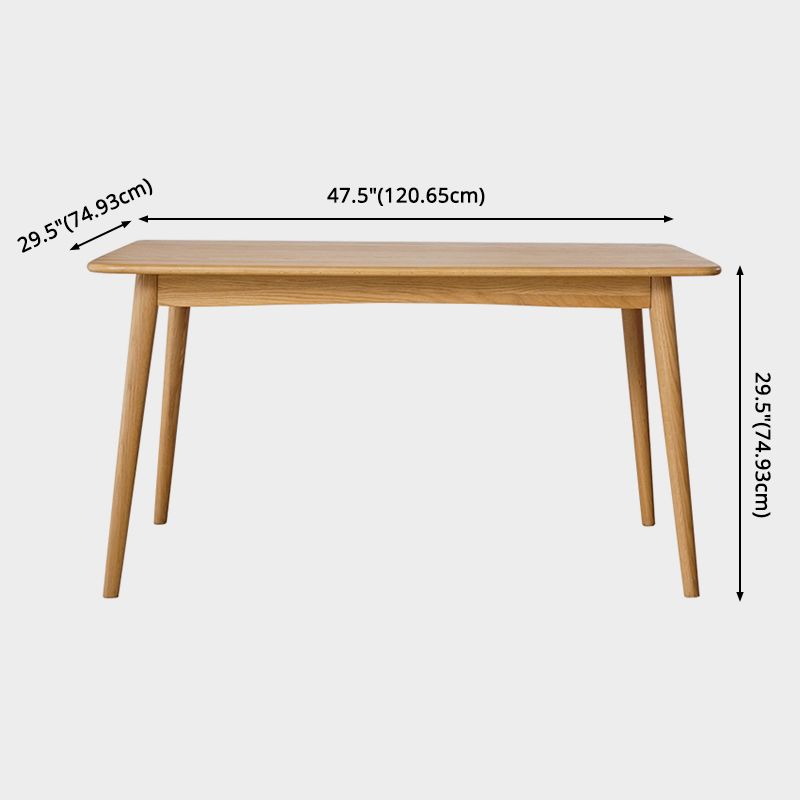 Set da pranzo in legno massiccio contemporaneo rettangolo con set da tavolo da tavolo a 4 gambe