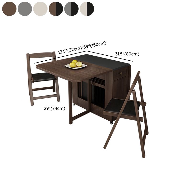 3/5/7 Pieces Modern Folding Solid Wood Multi Purpose Dining Set for Home