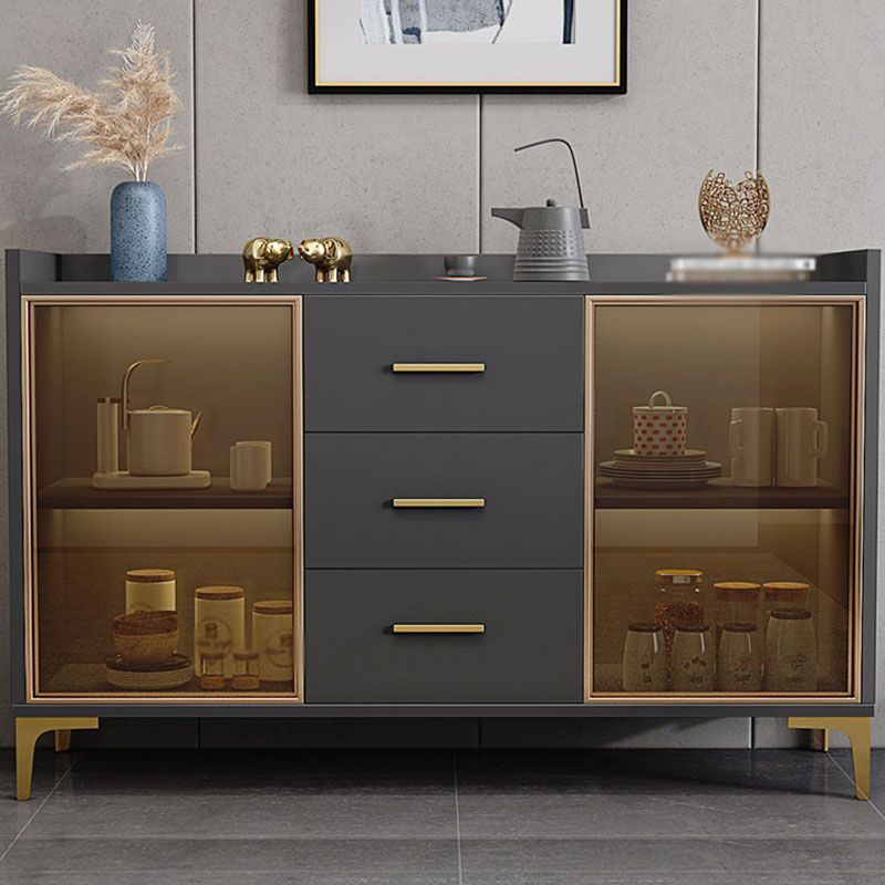 Modern Engineered Wood Sideboard Buffet 35.4"H 3-Drawer Dining Room Buffet Server