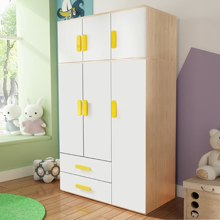 Rectangle Solid Wood Kid's Armoire Bedroom Armoire with Garment Rod