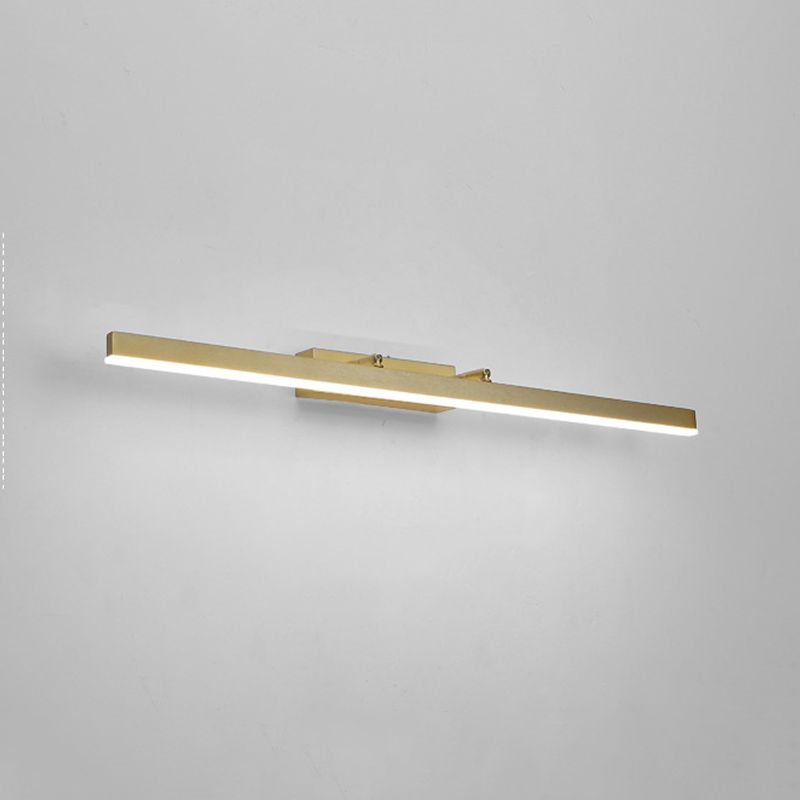 Metal Linear Shape Mirror Wall Light Modern 1-Light Mirror Wall Light Sconces in Gold