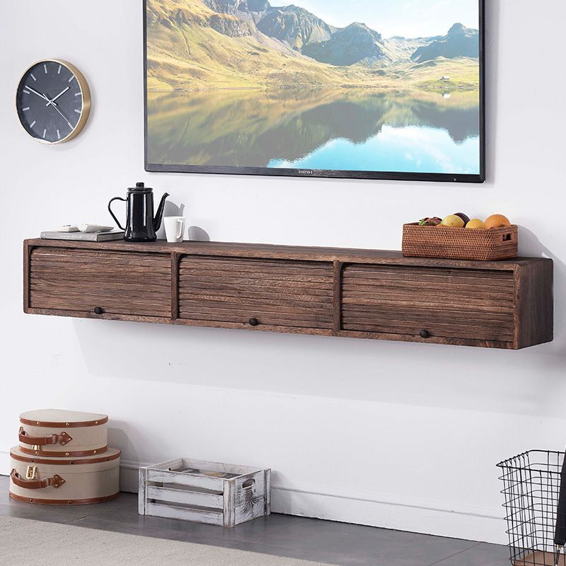 Contemporary TV Stand Wall-mounted Wood TV Media Console with Storage