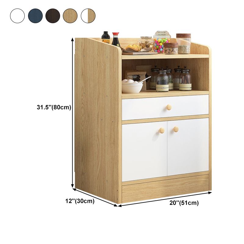 Wood Kitchen Sideboard Cabinet Modern Credenza with Drawer and Storage