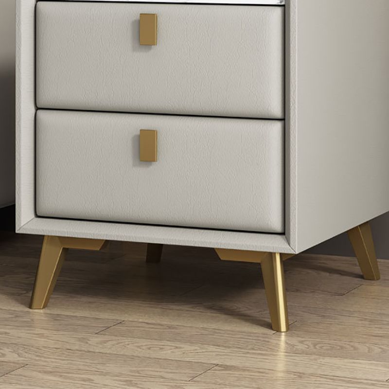 Contemporary Bed Nightstand Solid Wood Accent Table Nightstand with Drawers