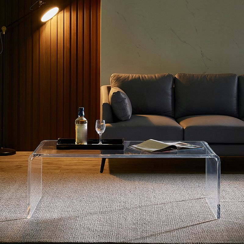 Modern Rectangle Coffee Table Acrylic Cocktail Table for Living Room