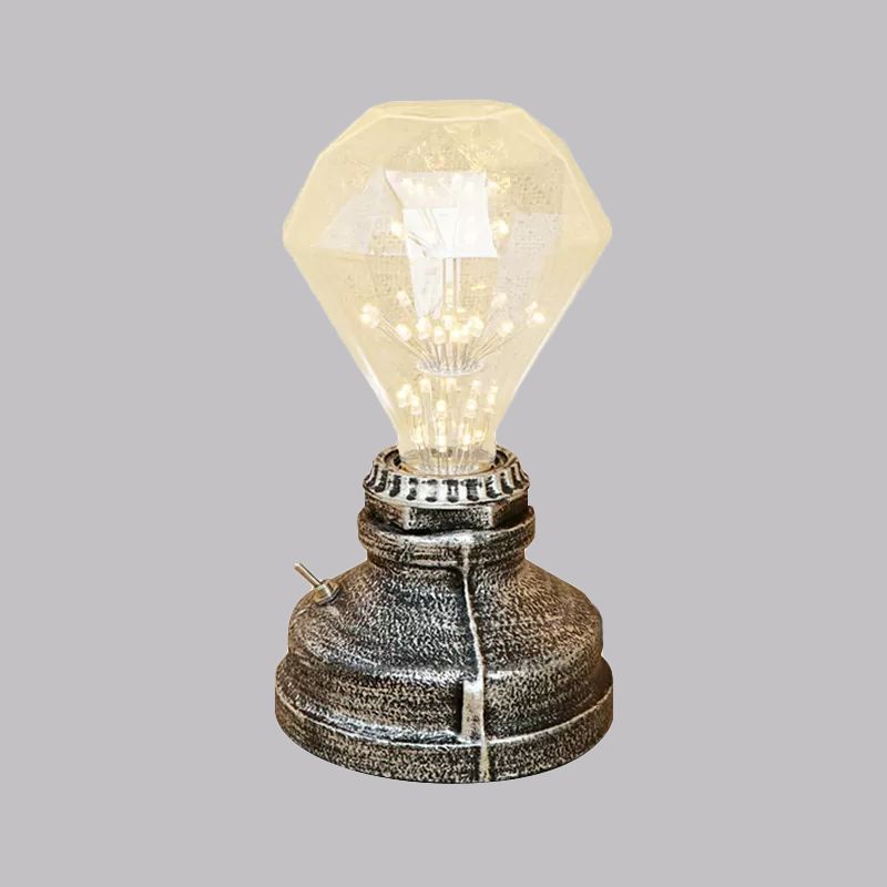 Bronze/Aged Brass 1 Head Table Lighting Industrial Wrought Iron Bare Bulb Standing Table Lamp with Plug In Cord