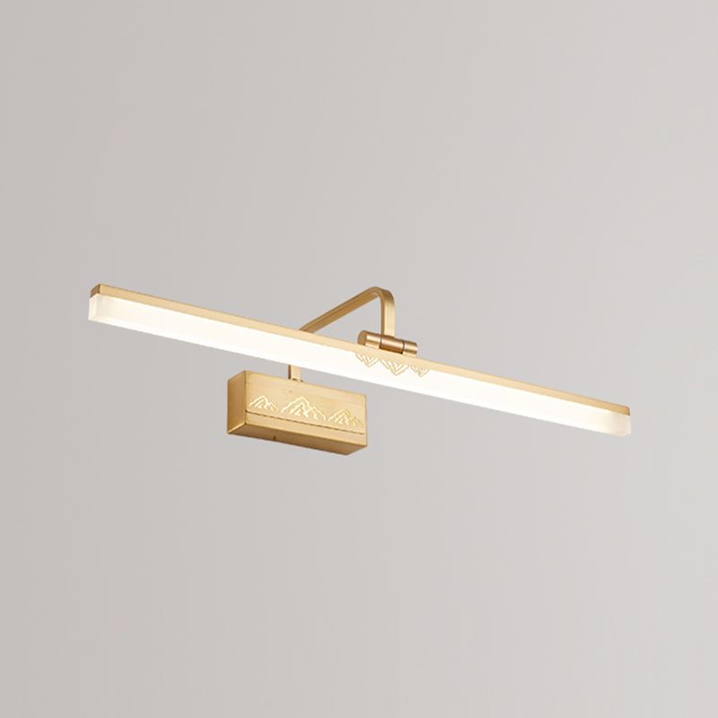 Linear Shape Wall Light Modern Style Metal 1 Light Sconce Lamp for Bathroom