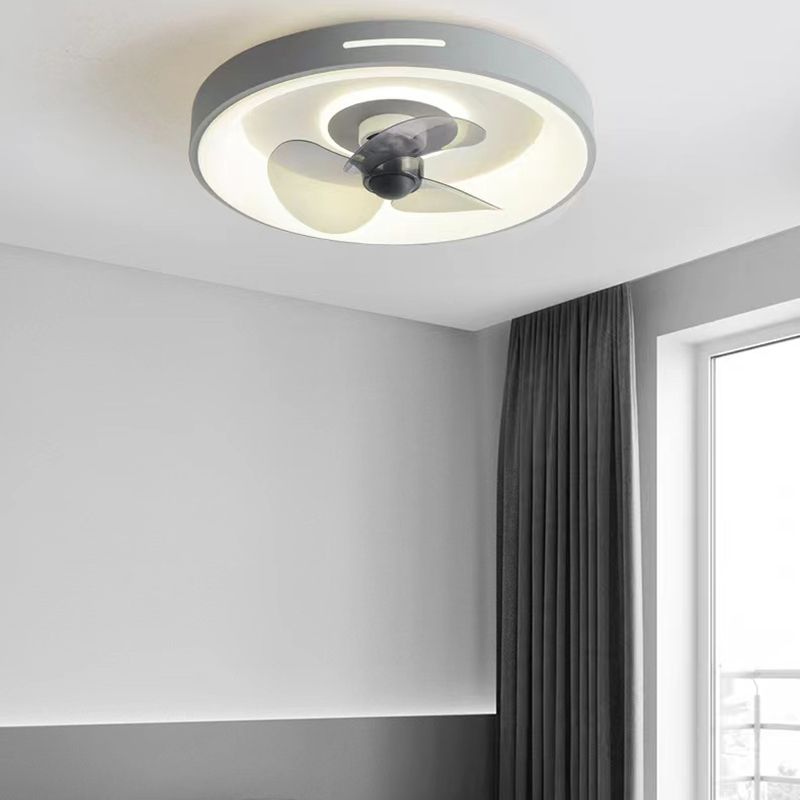 Modern Simple Ceiling Fan Lamp Circle Shape Ceiling Fan Light for Bedroom