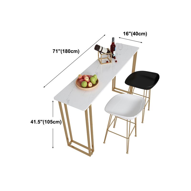 Mesa contemporánea de la mesa del vino de oro y blanco de la mesa de mármol fijo de la mesa del patio interior