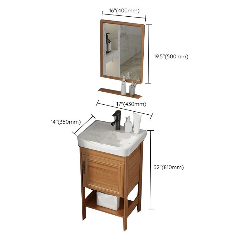 Contemporary Vanity Sink Wooden Mirror Cabinet Bathroom Space Saver Vanity