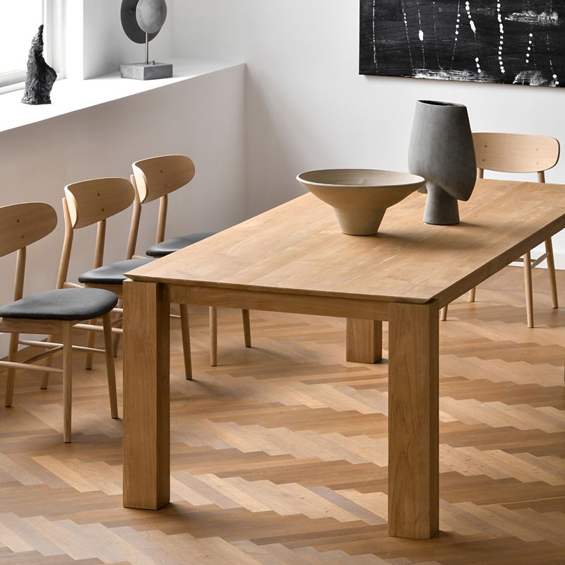 Modern Fir Wood Table for Restaurant Rectangle Dining Table with 4 Legs