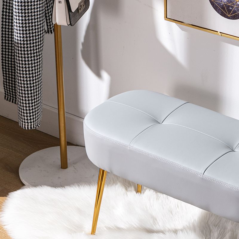 Glam Oval Seating Bench Cushioned Backless Entryway and Bedroom Bench