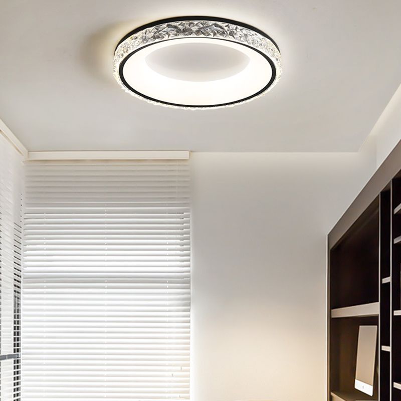 Modern LED Ceiling Light White/Black Flush Mount Lighting for Foyer