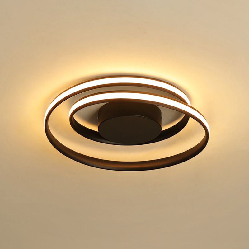 Modern Minimalist Indoor LED Ceiling Light Aluminium Linear Flush Mount with Silicone Shade