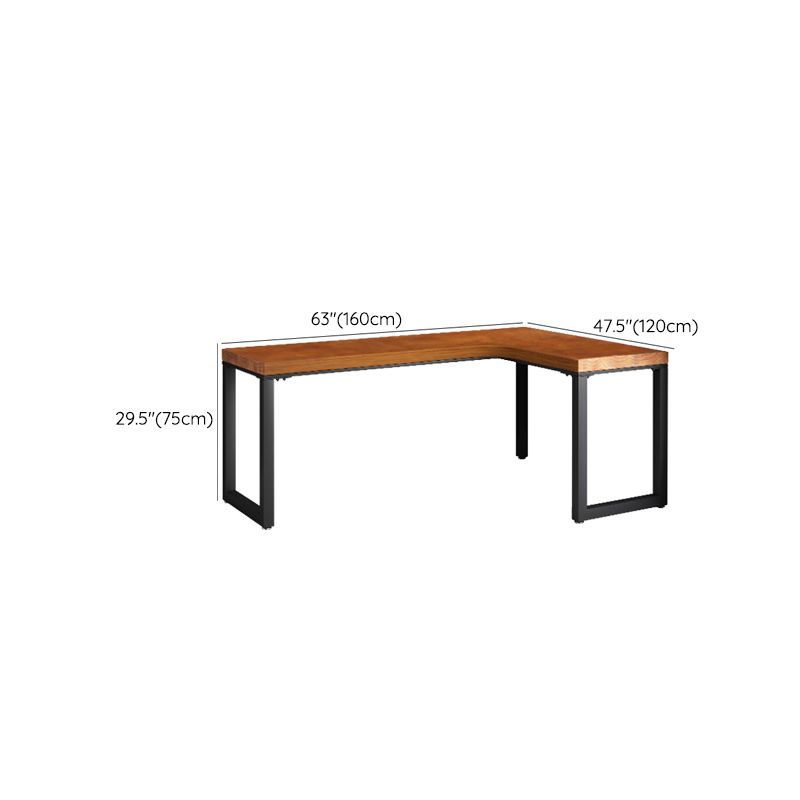 Solid Wood Office Desk 29.5" High L-Shape Writing Desk for Home