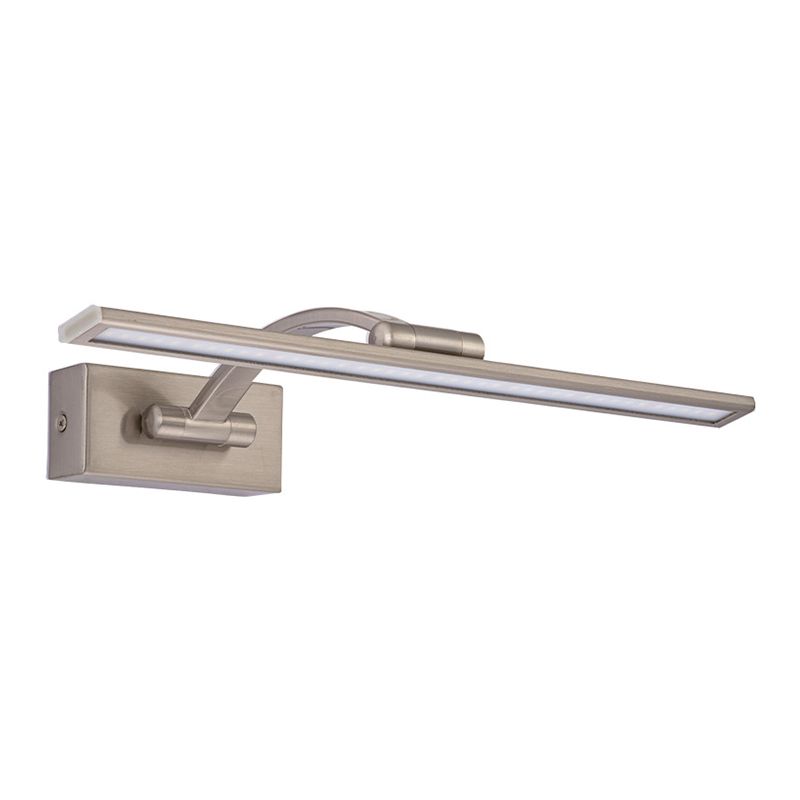 Single Silver Finish Contemporary Bathroom Vanity Light LED Bath Bar