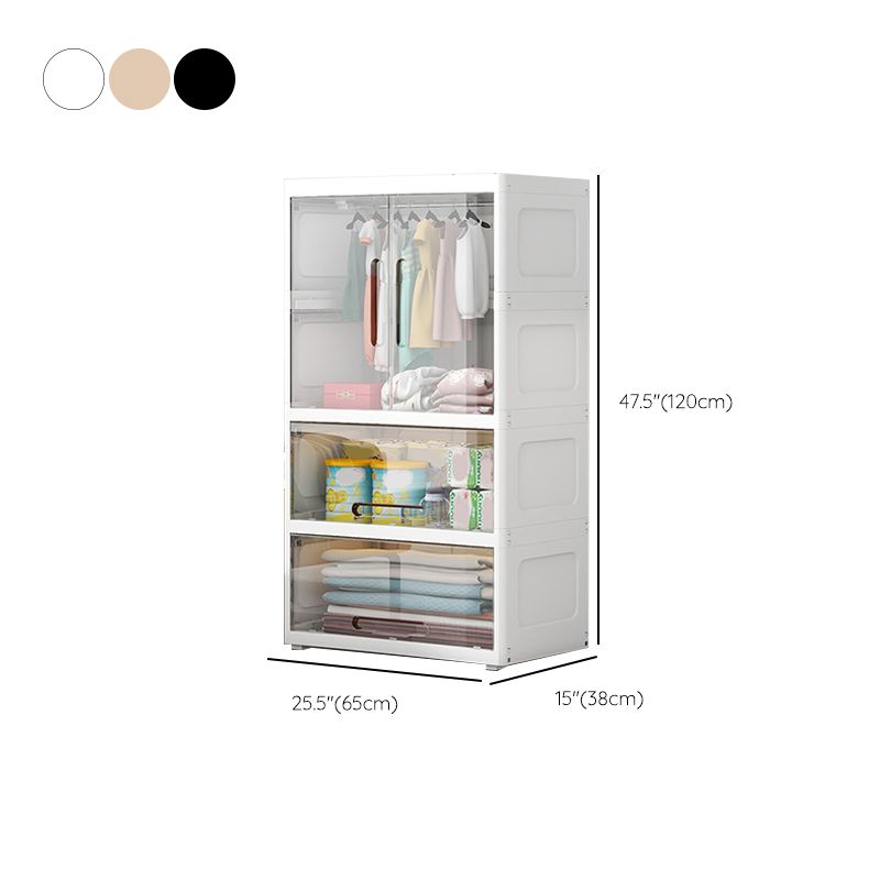 Contemporary Armoire Cabinet Plastic Hanging Clothes Rack for Home