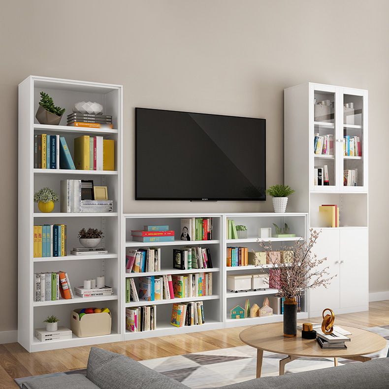 Closed Back Bookshelf Contemporary Style Bookcase for Study Room Office