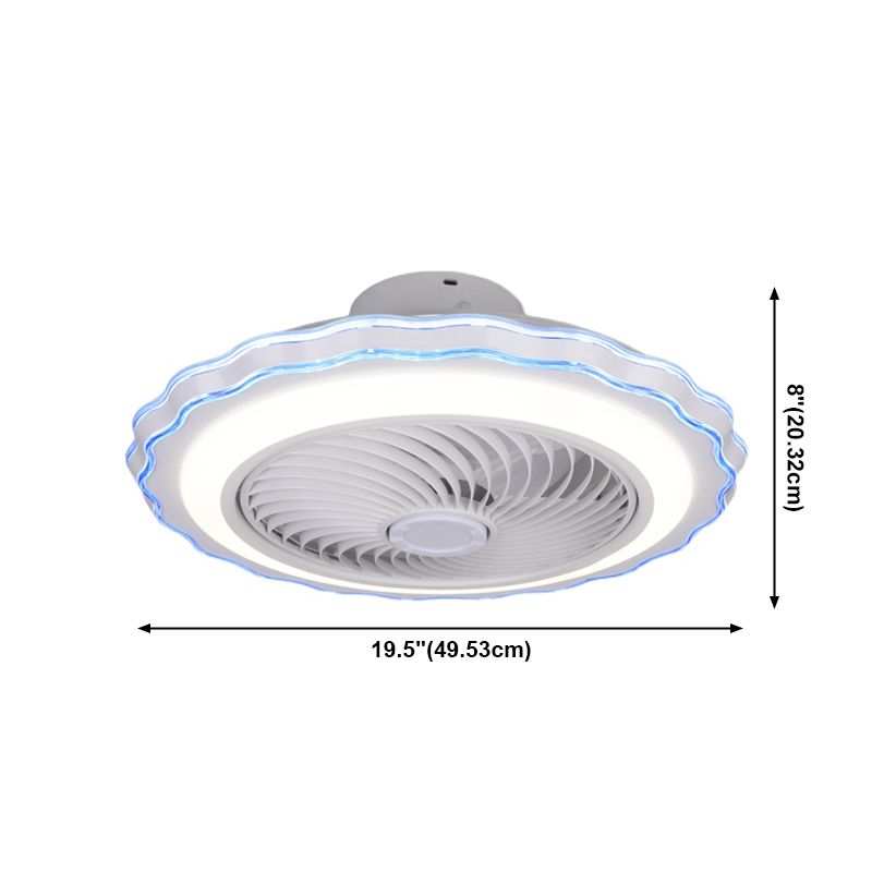 Scalloped Semi Flush Ceiling Fixture Modern Acrylic Bedroom LED Fan Light