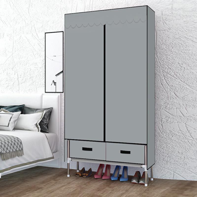 Modern Armoire Bedroom Small Wardrobe Armoire with 2 Drawers