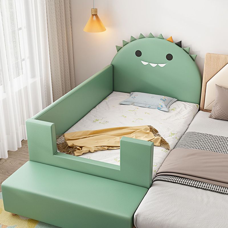 Modern Nursery Bed with Guardrail Wood Upholstered with Storage Baby Crib