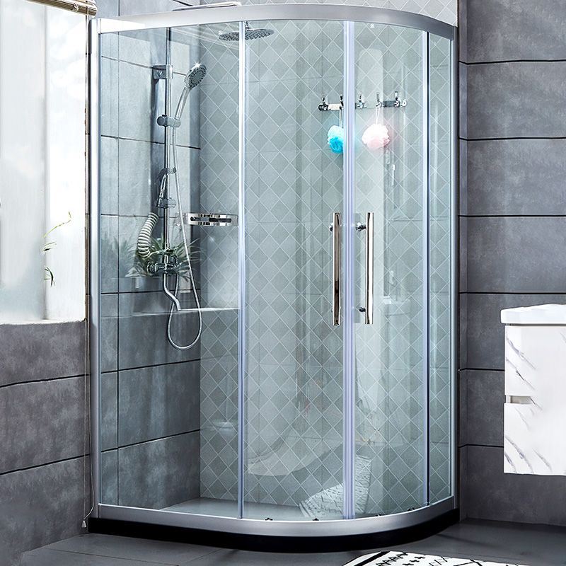 Framed Tempered Glass Shower Enclosure with Pedestal Half-Framed Shower Enclosure