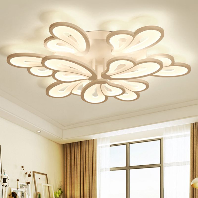 Multi Lights Ceiling Lamp LED Ceiling Mount Light with Acrylic Shade for Bedroom