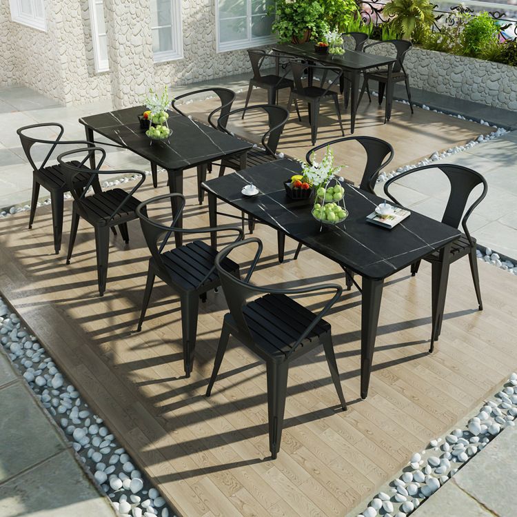 Industrial Dining Set 1/5 Piece Sintered Stone Dining Table Set for Patio