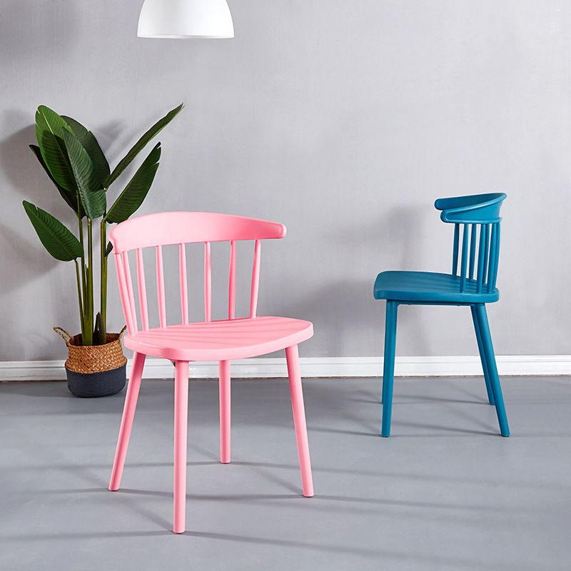 Plastic Scandinavian Armless Chair Windsor Back Indoor-Outdoor Chair