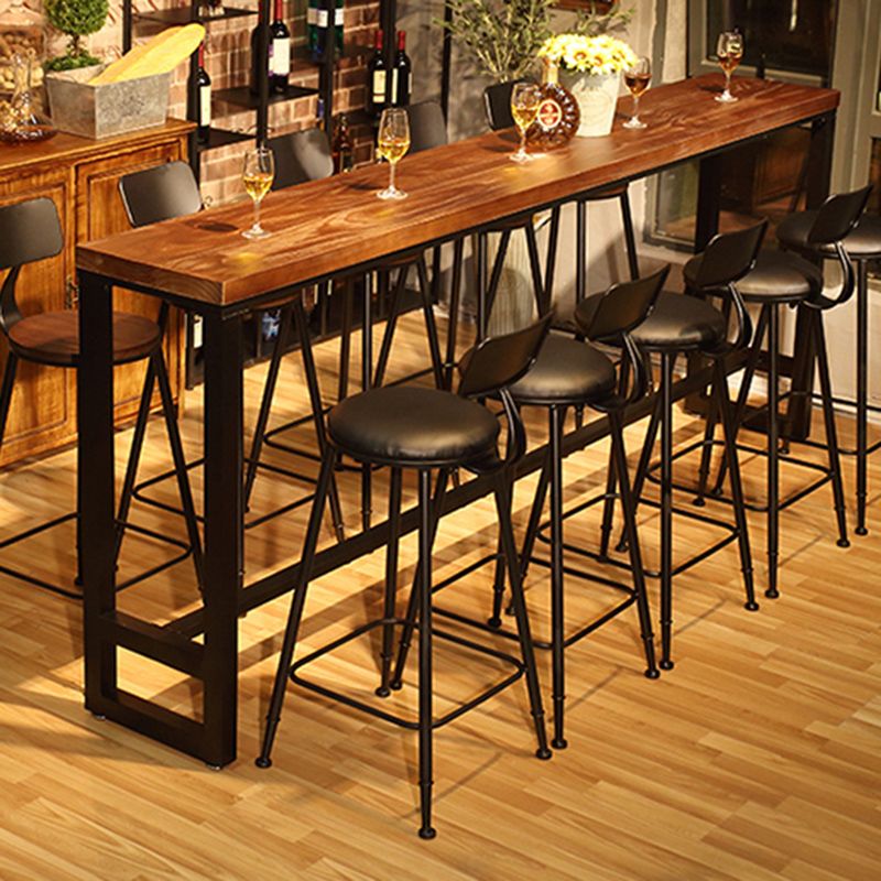 Industrial Style Bistro Bar Table Rectangle Wood Bar Table for Dining Room