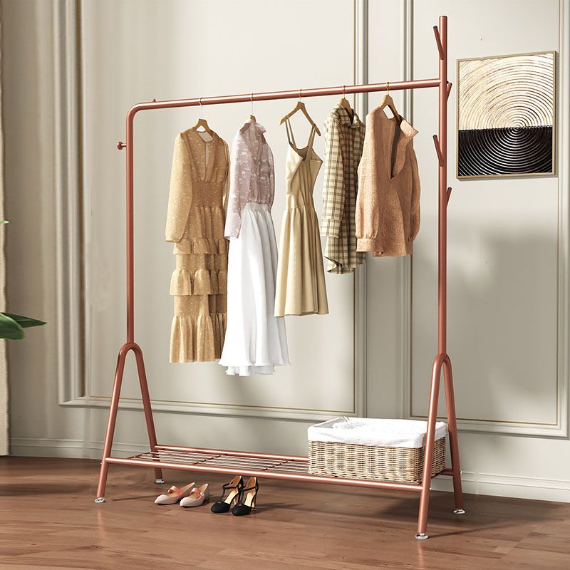 Contemporary Coat Hanger Metal Hooks Shelving Included Free Standing Coat Rack