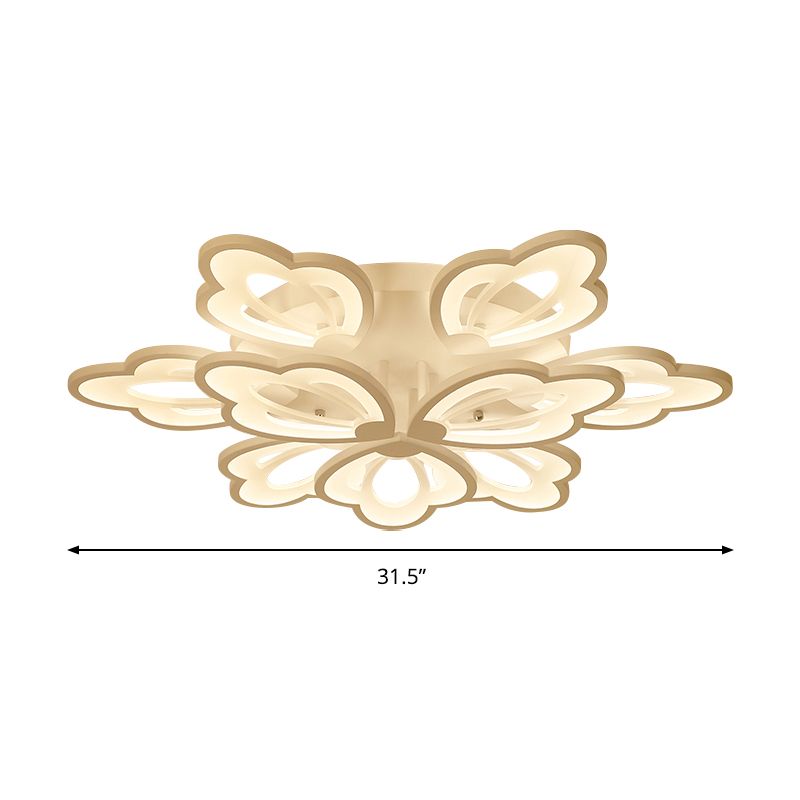 Blumendecke Flushmount Moderne Acryl 3/5/9 Lichter Schlafzimmer LED LED -Montage Deckenlicht in weiß/warmem/natürlichem Licht